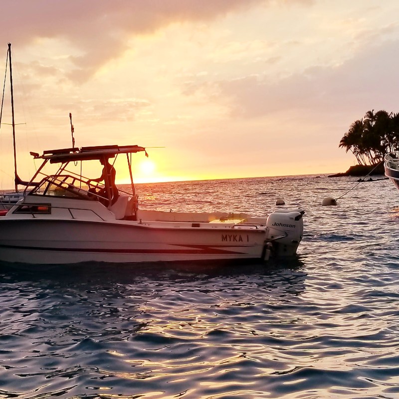 beautiful Hawaiian sunset, just past the boat